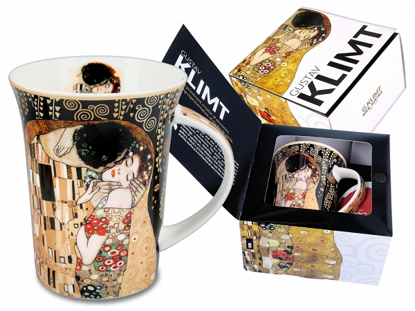 Kubek 0,35 L Carmani - Gustav Klimt The Kiss czarne tło 33.532-8121 Kubek 0,35 L Carmani - Gustav Klimt The Kiss czarne tło 33.532-8121