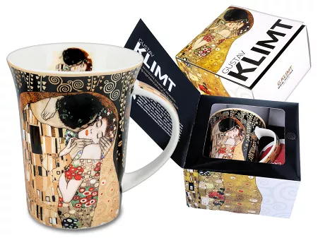 Kubek 0,35 L Carmani - Gustav Klimt The Kiss czarne tło 33.532-8121