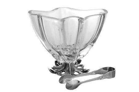 Patera / Cukiernica 15,5 cm ze szczypcami Precjoza - POSREBRZANA 36.P-42/B28/174