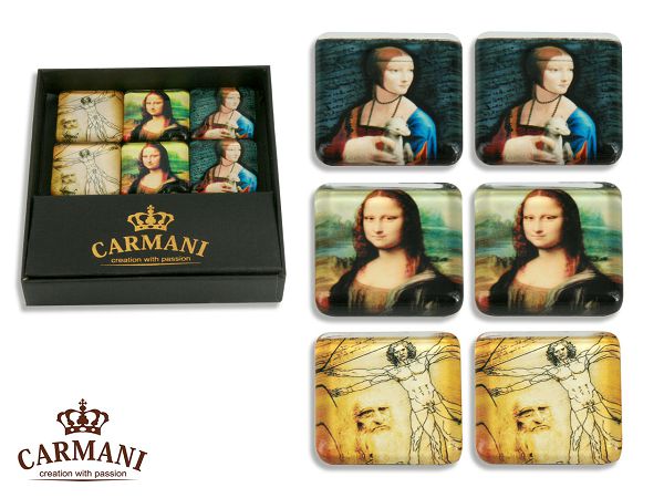 Kpl. magnesów 3x3 cm (6 szt.) Carmani - Leonardo Da Vinci 33.013-0003 Kpl. magnesów 3x3 cm (6 szt.) Carmani - Leonardo Da Vinci 33.013-0003