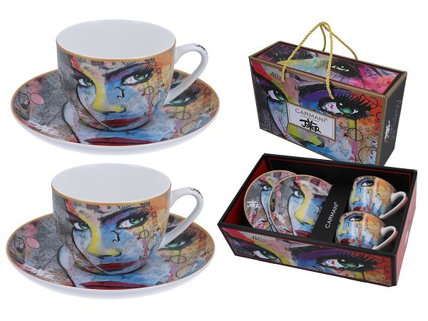 Komplet 2 filiżanek ze spodkiem 0,25 L Carmani - Loui Jover 33.835-1304 Komplet 2 filiżanek ze spodkiem 0,25 L Carmani - Loui Jover 33.835-1304