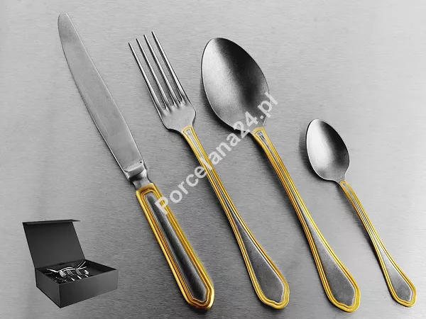Komplet sztućców 65 cz. na 12 osób Hisar - Florence Vintage Gold (3.0/2.5 mm) złocone Komplet sztućców 65 cz. na 12 osób Hisar - Florence Vintage Gold (3.0/2.5 mm) złocone