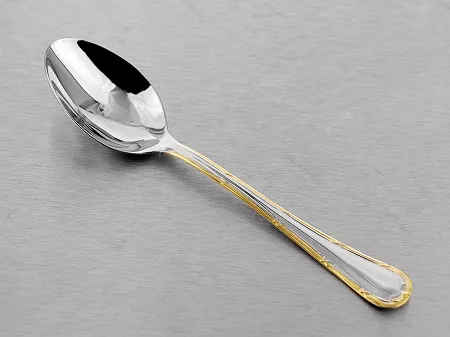 Komplet 6 łyżeczek do kawy / herbaty 18,5 cm Pintinox 1929 - Filet (2.5 mm) złocony