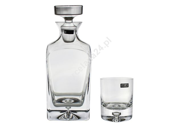 Kpl. szklanek do whisky 0,25 L (6szt.) + karafka 0,75L (1szt.) Krosno - Legend 44.KPL.1534 Kpl. szklanek do whisky 0,25 L (6szt.) + karafka 0,75L (1szt.) Krosno - Legend 44.KPL.1534
