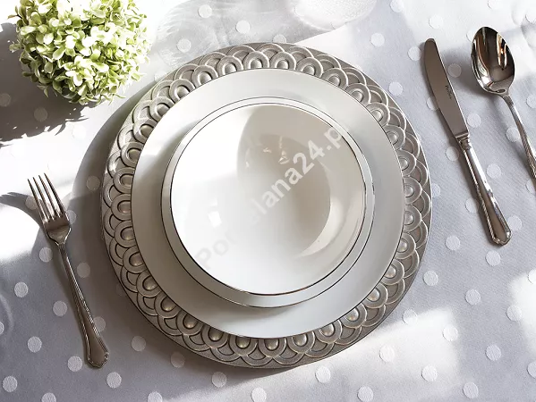 Komplet talerzy na 6 osób (18el) Waza - Modern Platynowa linia WA-08P Komplet talerzy na 6 osób (18el) Waza - Modern Platynowa linia WA-08P