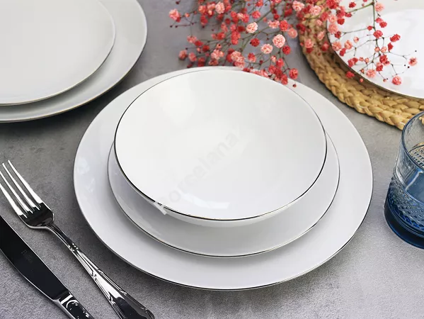 Komplet talerzy na 6 osób (18el) Waza - Modern Platynowa linia WA-08P Komplet talerzy na 6 osób (18el) Waza - Modern Platynowa linia WA-08P