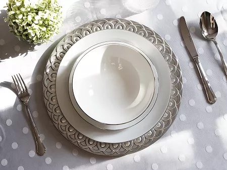Komplet talerzy na 6 osób (18el) Waza - Modern Platynowa linia WA-08P
