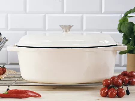 Garnek owalny żeliwny / brytfanna 36 cm Nois - Tierra Kremowy 17.830614