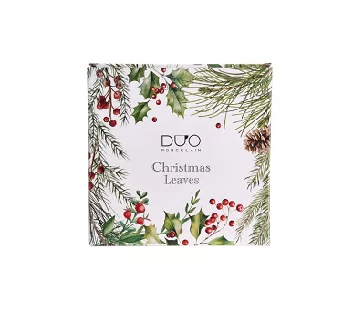 Komplet 2 talerzy deserowych 19 cm Duo - Christmas Leaves 15.CHLE.K2TD