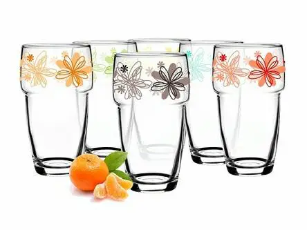 Kpl. szklanek wysokich (6szt) Glasmark - Kwiaty Mix kolorów 4G.67-0250-4272