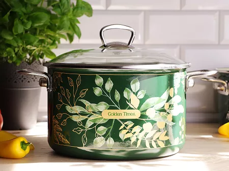 Garnek z pokrywką 4,75 L Emalia Metalac - Golden times 1ME.GT.G24