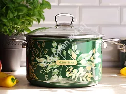 Garnek z pokrywką 6,75 L Emalia Metalac - Golden times 1ME.GT.G24