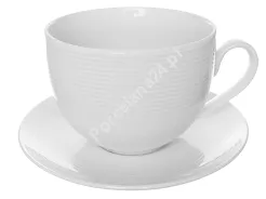 Filiżanka ze spodkiem 0,45 L / 15,5 cm Chodzież - Yvette (Yvonne) E755 BIAŁA LINEA