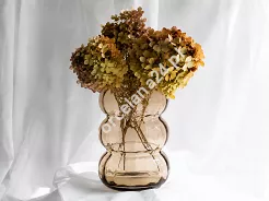 Wazon ryflowany 26,5 cm Krosno - Bubble Dymny Brązowy 44.WA-D063-0265D