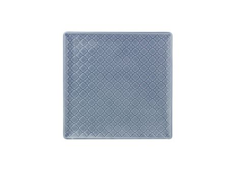 Talerz deserowy kwadratowy 17x17 cm Lubiana - Marrakesz Szaro-niebieski