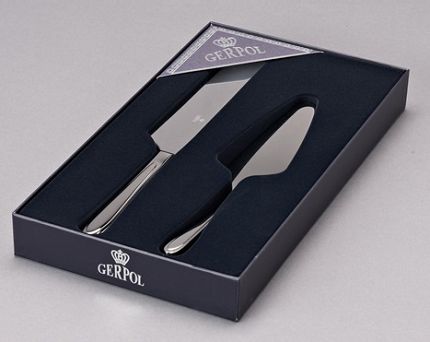 Komplet sztućców do tortu 2 szt. Gerpol - Violino - matowione