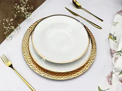 Komplet talerzy na 6 osób (18 el.) Bogucice - Cleopatra Gold Plus 1175