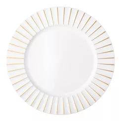 Podkładka pod talerz 32,5 cm Altom Design - Karbowana Biała ze złotą linią 07.PODK.1084