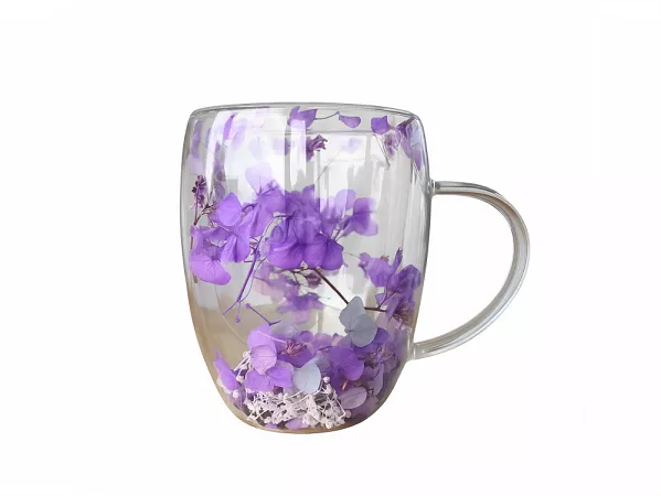 Szklanka termiczna z podwójną ścianką 0,3 L Ecarla - Hortensja Bloom Purple 20.SZK166 Szklanka termiczna z podwójną ścianką 0,3 L Ecarla - Hortensja Bloom Purple 20.SZK166