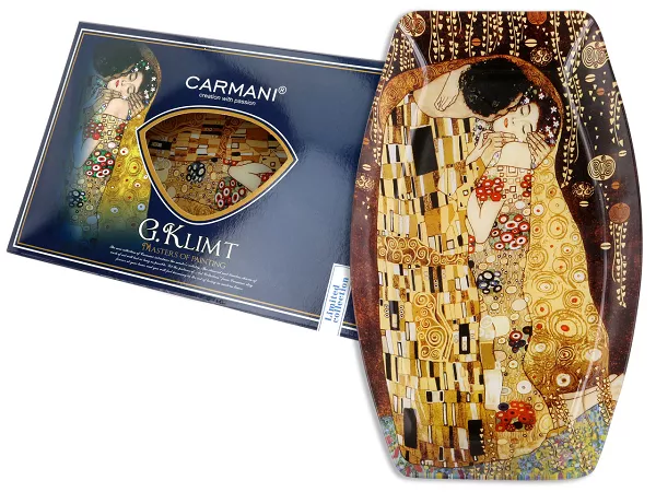 Talerz dekoracyjny 31x21 cm Carmani - Gustav Klimt The Kiss 33.198-8041 Talerz dekoracyjny 31x21 cm Carmani - Gustav Klimt The Kiss 33.198-8041