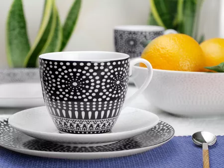 Filiżanka ze spodkiem 0,27 L / 15 cm Bogucice - Iva Black 1042