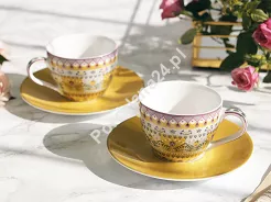 Komplet 2 filiżanek ze spodkiem 0,12 L Pip Studio - Lily & Lotus Yellow 51.L&LY.004.208