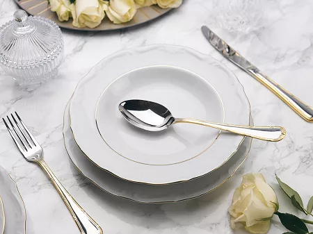 Komplet talerzy na 6 osób (18 el) Chodzież - Maria Teresa ZŁOTA LINIA B014