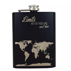 Piersiówka 240 ml Hinz Design -Mapa świata WA-8M