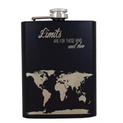 Piersiówka 240 ml Hinz Design -Mapa świata WA-8M
