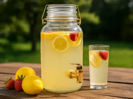 Szklany słoik z kranem 3,5 L Festa Italia -  Złoty 6.SŁO.5328