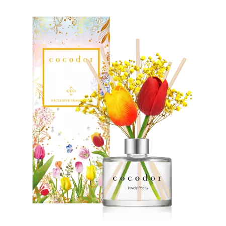 Dyfuzor zapachowy z patyczkami i prawdziwymi kwiatami 200 ml Cocodor - Lovely Peony 30416 Dyfuzor zapachowy z patyczkami i prawdziwymi kwiatami 200 ml Cocodor - Lovely Peony 30416