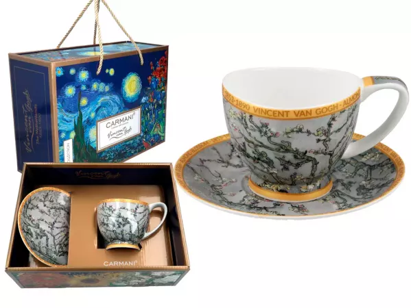 Filiżanka ze spodkiem 0,35 L Carmani - Vincent van Gogh - Kwitnący Migdałowiec Srebrny 33.830-1004 Filiżanka ze spodkiem 0,35 L Carmani - Vincent van Gogh - Kwitnący Migdałowiec Srebrny 33.830-1004