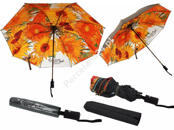 Parasol automatyczny 100 cm Carmani - G. Klimt - V. van Gogh, Słoneczniki 33.021-7323A Parasol automatyczny 100 cm Carmani - G. Klimt - V. van Gogh, Słoneczniki 33.021-7323A