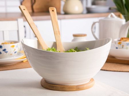 Kpl. do sałaty salaterka z podstawką i łyżkami Altom Design - Regular 07.REG.2033