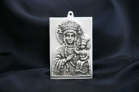 Obrazek 12 x 8 cm Precjoza - POSREBRZANY Matka Boska Częstochowska 36.P-0804