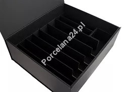 Pudełko na sztućce / komplet sztucców na 12 osób 65 elementów (puste) - logo Hisar