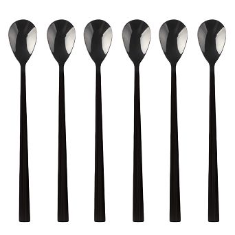 Komplet 6 łyżeczek koktajlowych Kulig - Piano Black 9613