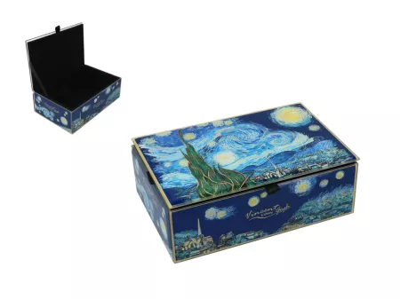 Szkatułka szlana na biżuterię 15 cm Carmani - V. van Gogh, Gwiaździsta Noc 33.195-9021