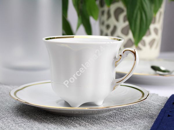 Komplet do kawy na 6 osób (18el) Ćmielów  - Bolero E337 Pas Złota Komplet do kawy na 6 osób (18el) Ćmielów  - Bolero E337 Pas Złota