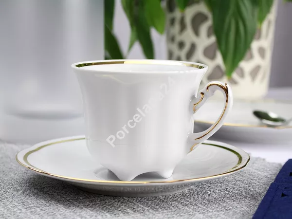 Komplet do kawy na 6 osób (18el) Ćmielów  - Bolero E337 Pas Złota Komplet do kawy na 6 osób (18el) Ćmielów  - Bolero E337 Pas Złota