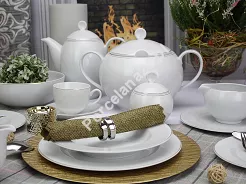 Serwis obiadowo - kawowy na 12 osób (69 el.) Waza - Classic WA-158 Liwia ze Złotem