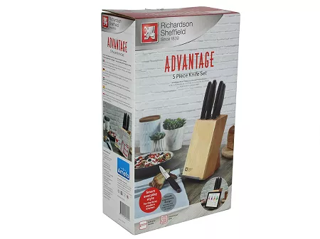 Komplet noży kuchennych (5el) w bloku Amefa / Richardson Sheffield - ADVANTAGE 1A.RS.ADVA.K5-CZA