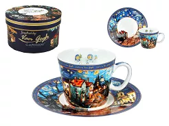 Filiżanka ze spodkiem do espresso 0,1L Carmani - Inspirowana malartswem V. van Gogha 33.830-0754