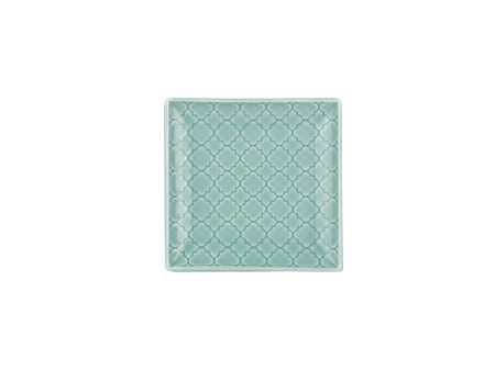 Talerz deserowy kwadratowy 11x11 cm Lubiana - Marrakesz Zielony (Morski)