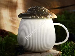Kubek z pokrywką 0,37 L Altom Design - Grzybek ciemnofioletowy 07.KG.3580