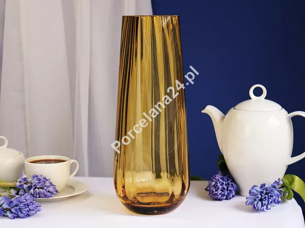 Wazon optyk pionowy 35 cm Krosno -  Bursztyn 44.WA-D058-0350 Wazon optyk pionowy 35 cm Krosno -  Bursztyn 44.WA-D058-0350