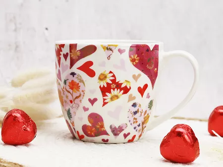 Kubek 0,46 L Duo - Różowe serca 15.RÓS.K46