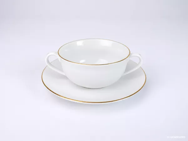 Bulionówka ze spodkiem 0,4l/18cm Bogucice -  Złota Linia Bulionówka ze spodkiem 0,4l/18cm Bogucice -  Złota Linia