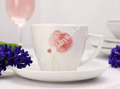 Komplet 6 filiżanek ze spodkiem 0,35 L / 17,5 cm Waza - Modern Flower WA-164