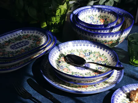 Serwis obiadowy na 12 osób (42el.) Bolesławiec - Kwiatowy Ogród